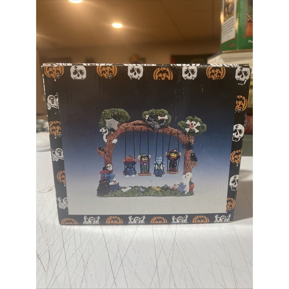 Vintage Halloween Monsters Swing Set  Polyresin 7 Inches Long 6 Inches Tall
